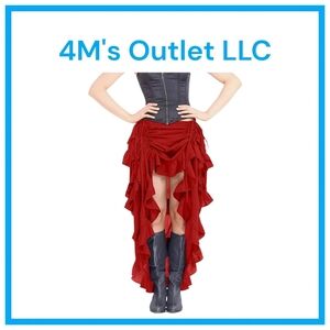 Chic High-Low Red Skirt by